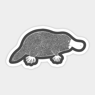 Platypus Ink Art - on dark colors Sticker